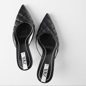 ZARA Quilted Mules size 8